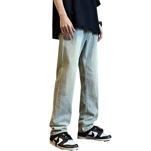 American stretch denim jeans for men, spring and autumn slim straight high-street pants, trendy brand fashion, cool and casual pants