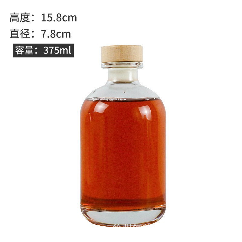 Venta al por mayor una botella de vino blanco Jin 250ml botella de vino pequeña botella de vino de 18 años 500ml botella de vino de fruta de vidrio transparente sellada