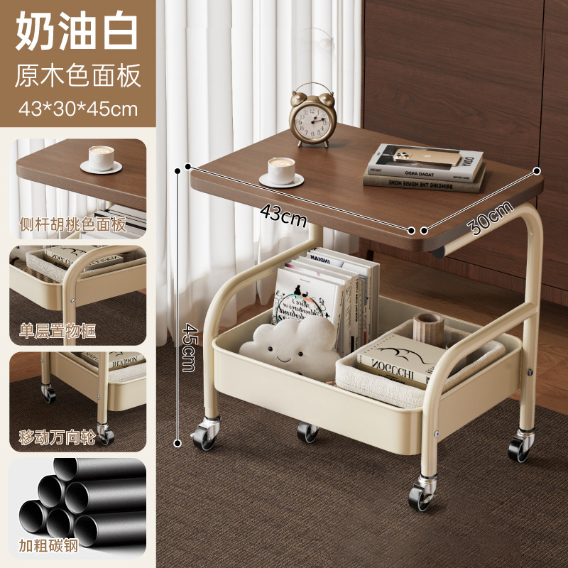 Mesa de nuez profunda de dos capas + estante blanco