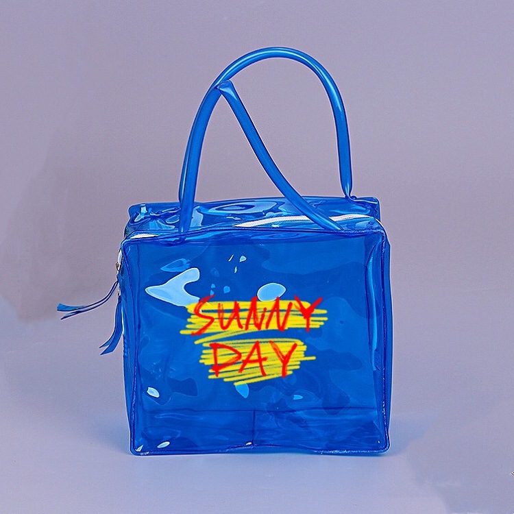 pvc厂家生产pvc压边电压袋 蓝色新料塑料手提袋pvc软胶袋高频袋