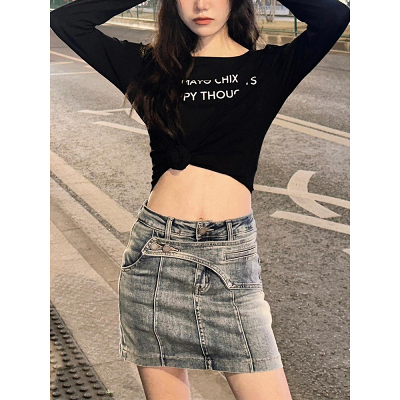 2026 New Summer American Retro Distressed Denim Skirt with Anti-Exposure Lining Design and Hip-Hugging Skirt Pants 2026 New Summer American Retro Distressed Denim Skirt with Anti-Exposure Lining Design and Hip-Hugging Skirt Pants