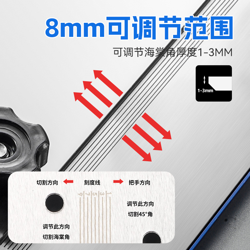 Ahorro de mano de obra ajustable molino de ángulo chanfer nuevo portátil de acero inoxidable 45 grados chanfer de azulejos