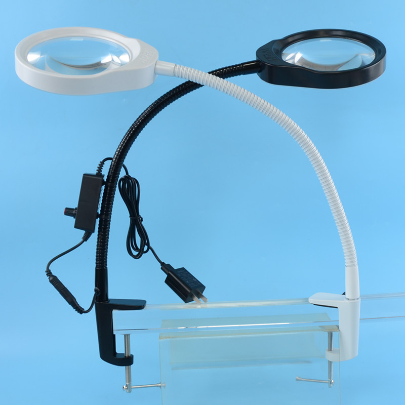 PD-032A夹台式放大镜带LED台灯10倍20倍老人阅读电子维修焊接雕刻