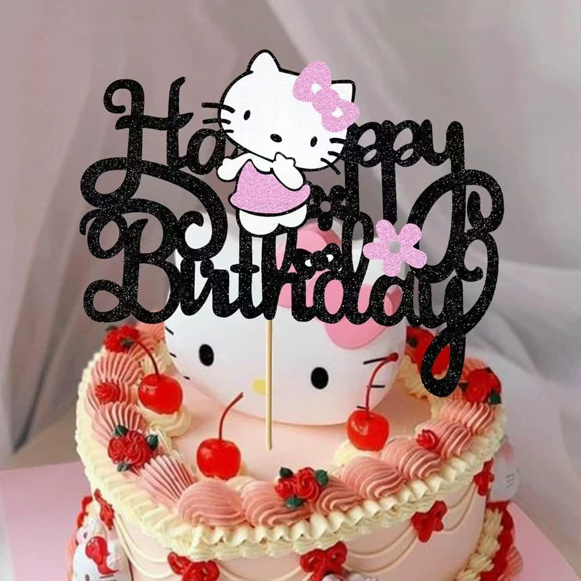 Украшение на день рождения милый котенок карта кроссбор Popular Hello Kitty hello kitty торт украшения