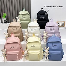 etsy个性化韩版甜美双肩包纯色简约百搭书包学生上课旅行背包