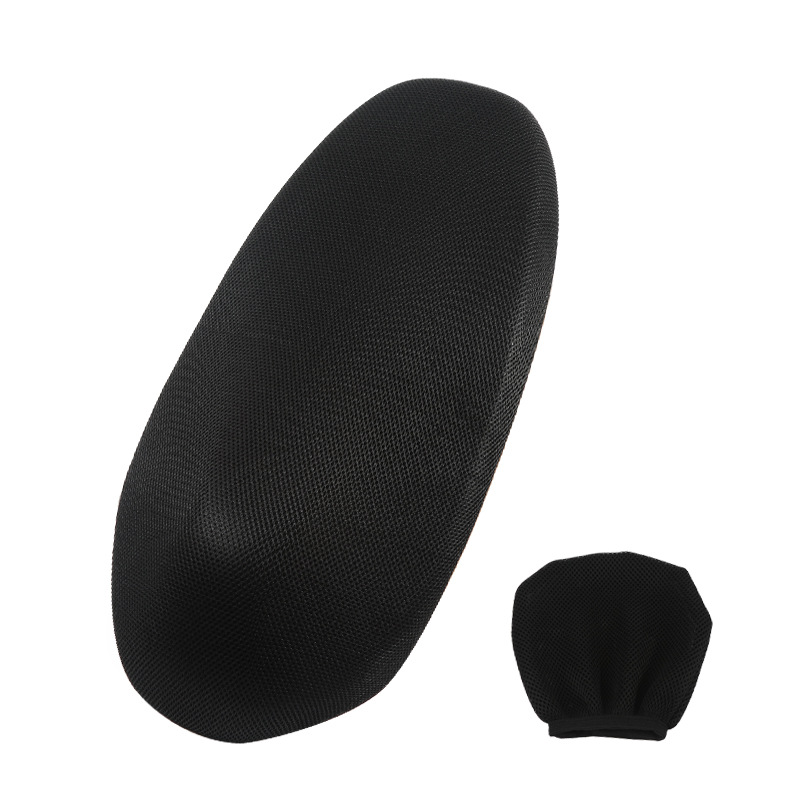Breathable 3D — Universal Electric car cushion - black-mesh-with-backrest-cover-s