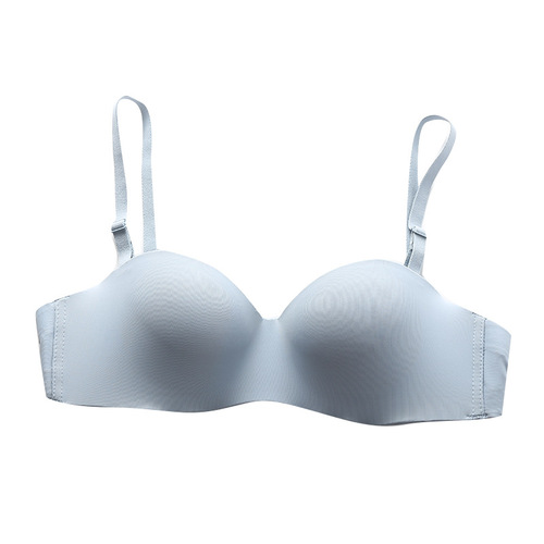 Marshmallow Strapless Anti-Slip Seamless Glossy Small Breast Push-Up Wireless Underwear Women's Invisible Bandeau Backless Bra