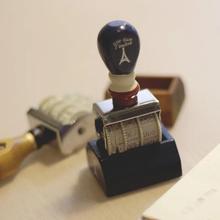 Wooden Handle Date Roller Stamp Vintage Card Making DIY跨境