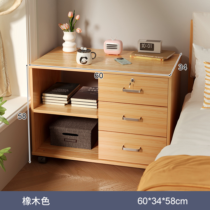 Tabernita de cabecera móvil con cerradura simple y moderno dormitorio doméstico al lado de la cama almacenar pequeño armario armario de almacenamiento armario simple