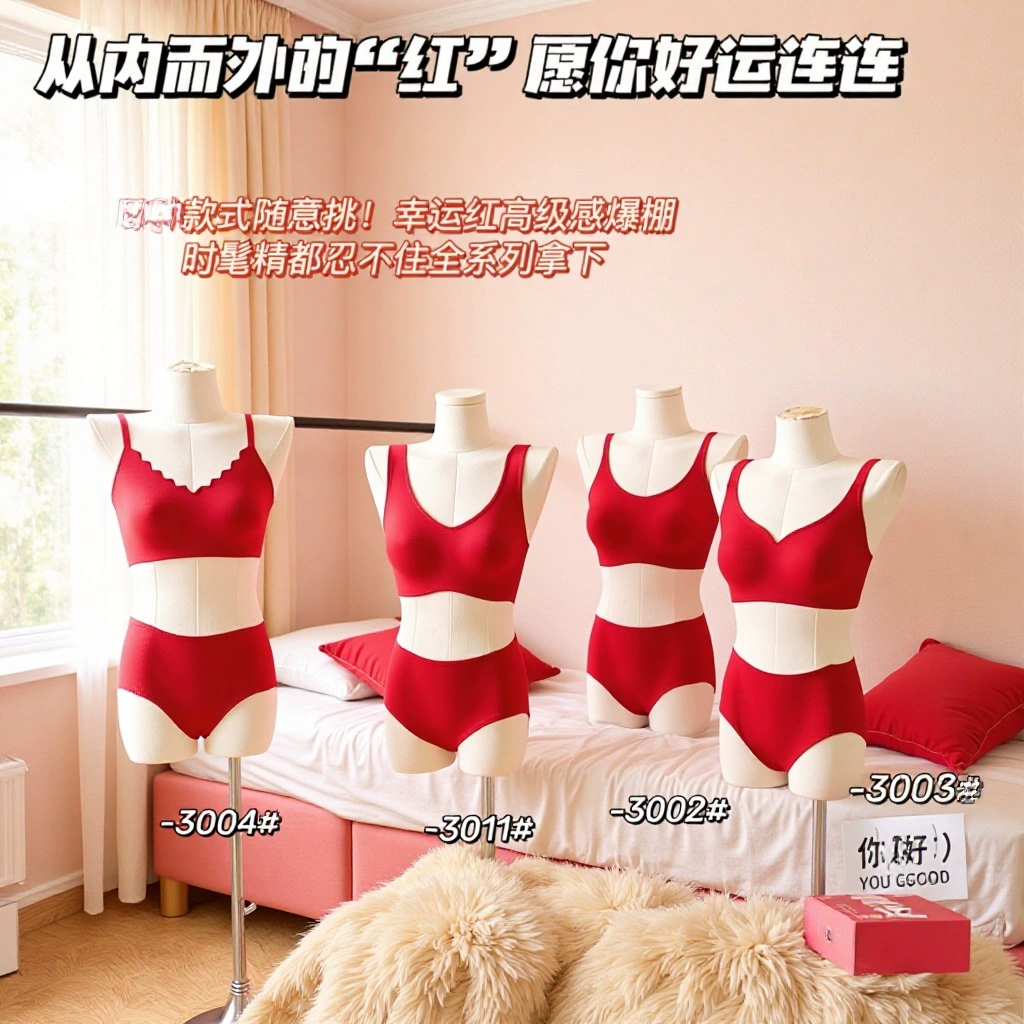 Новый комплект нижнего белья для женщин на год по знаку зодиака, бесшовная поддержка, красивые трусики с открытой спиной, для невесты на свадьбу, ярко-красный подарочный набор