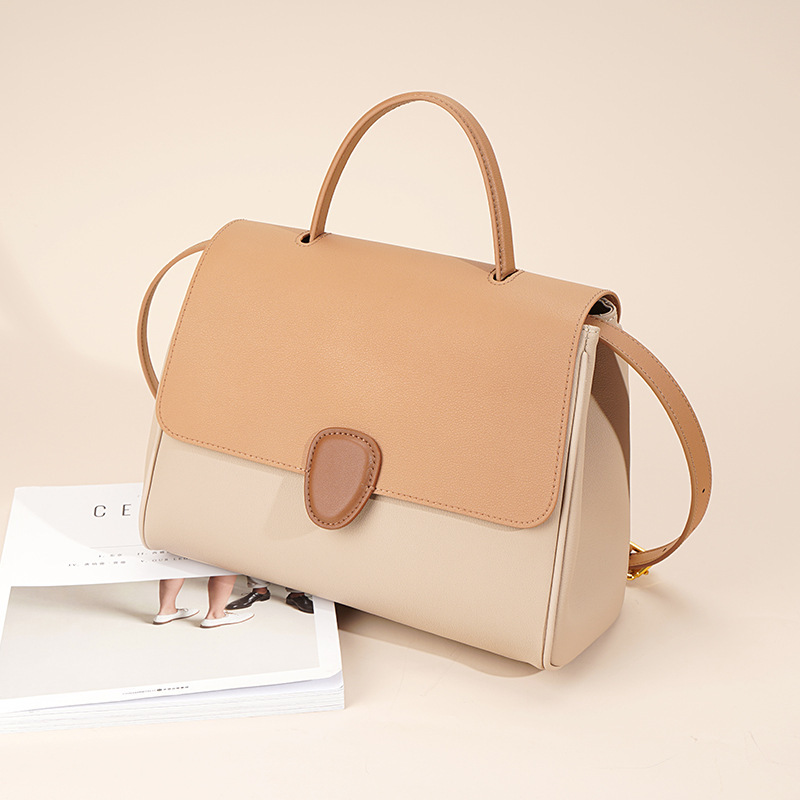 Echtes Leder Schultertasche Große Umhängetasche Damen Handtasche_voghion.com
