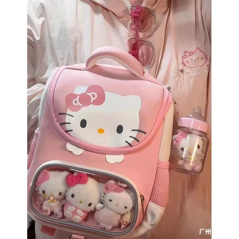 Hello kitty, backpack, capacious cartoon cute card holder, universal school bag