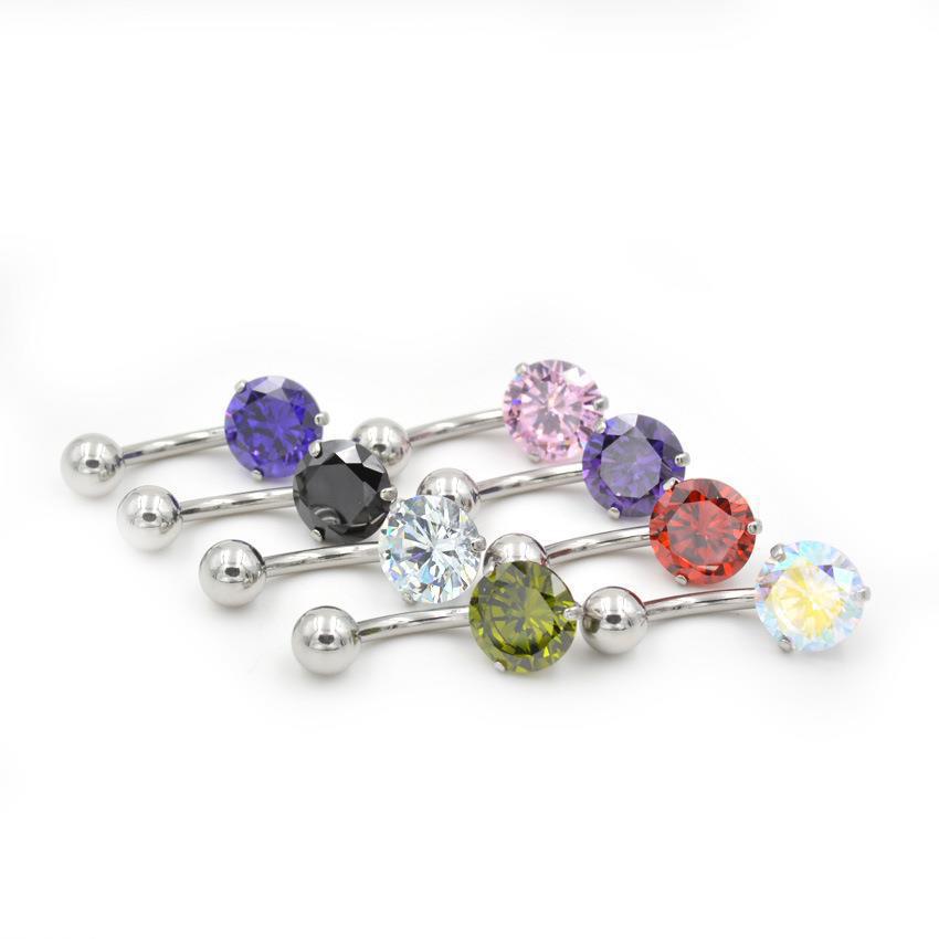 Fashion Cross-border Best-selling New 8mm Round Zircon Ring, Body Piercing, Hypoallergenic Navel Stud Easy To Wear_voghion.com