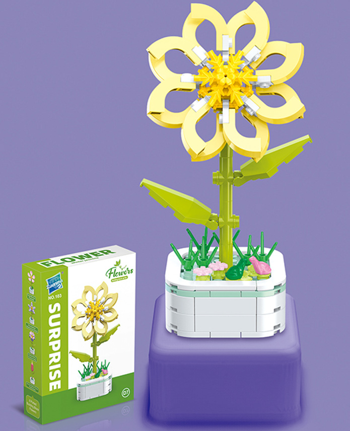 Diamante caballo bloques de construcción flor suculenta olla creativa ramo decoración compatible con Lego niños pequeñas partículas ensambladas juguetes al por mayor