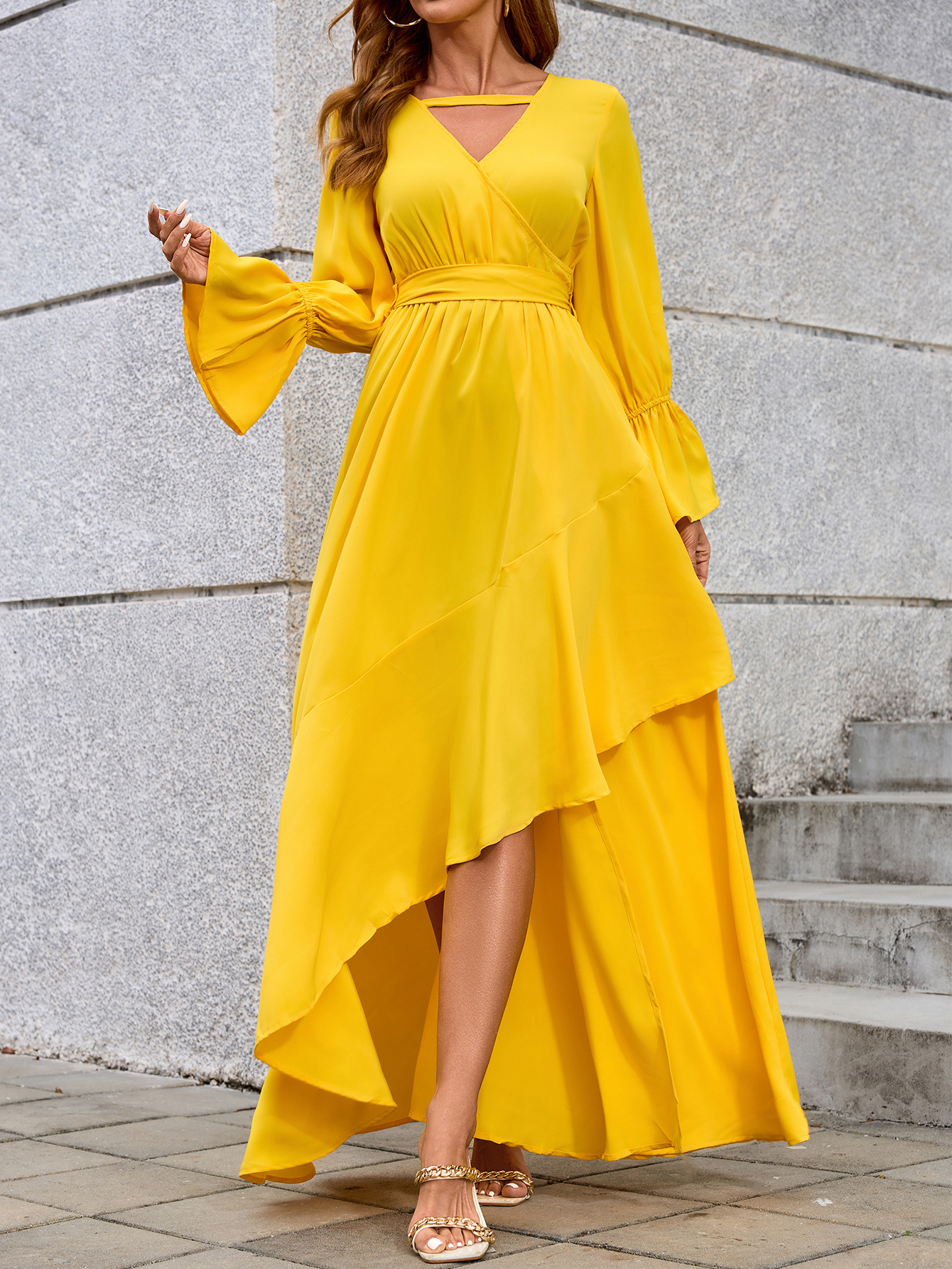 Nuevo vestido de cóctel largo transfronterizo vestido de fiesta de comercio exterior irregular vestido de noche de mujer ropa de mujer