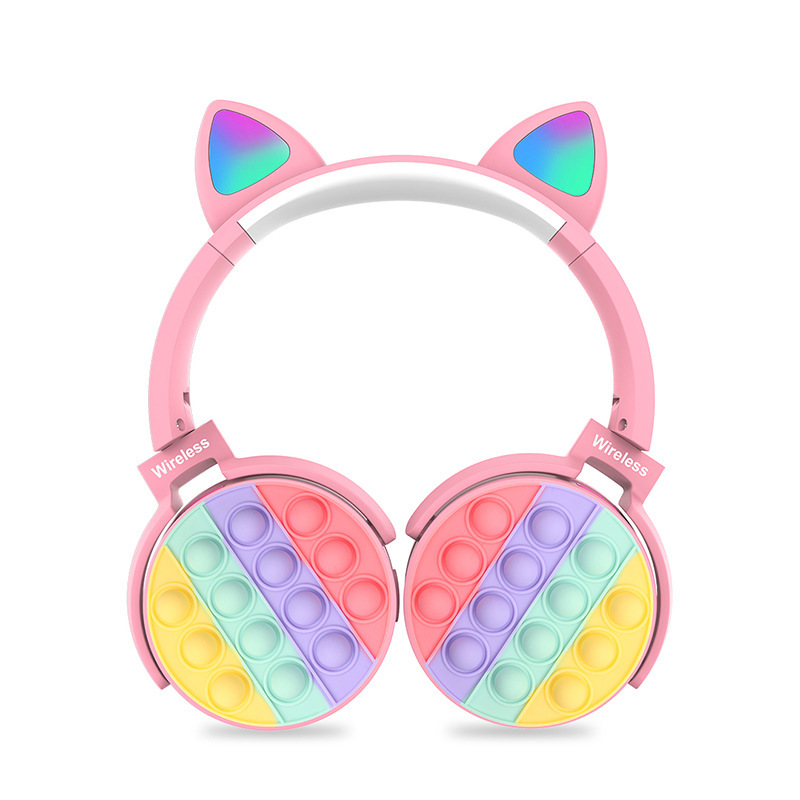 CXT-950 Decompression Cat's ears (Steamed cat-ear shaped bread) Headset Plug in Card Gift Foldable Earphone Universal_voghion.com