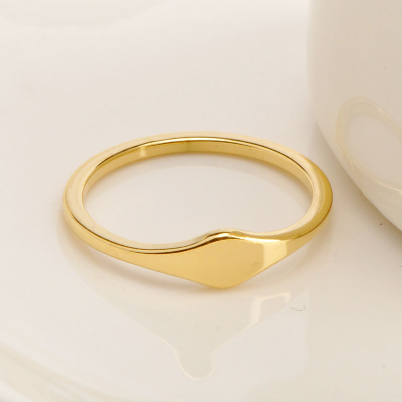 Titanium Steel 18K Gold Plated Simple Style Plating Geometric Rings display picture 2