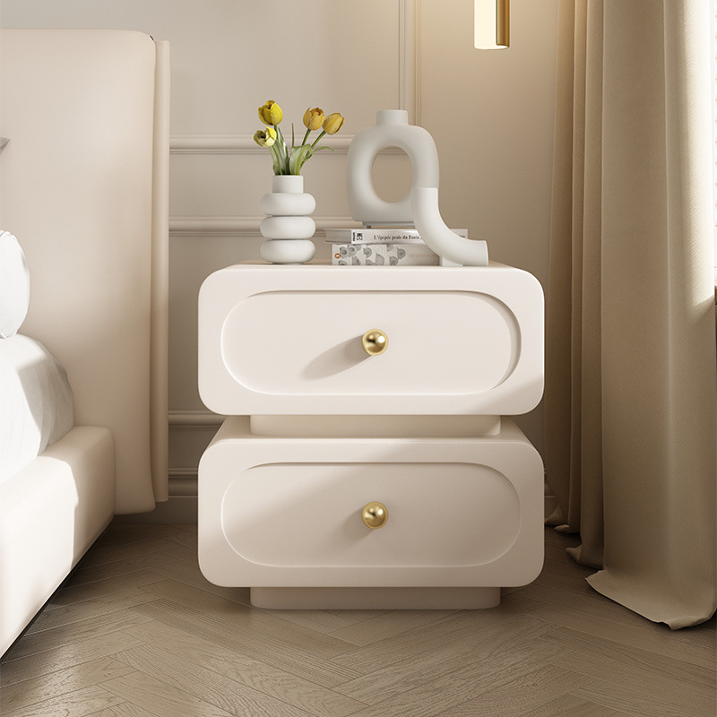 Moderno estilo francés armario de viento crema dormitorio hogar ligero de lujo de madera sólida cabecera simple cabecera de cuero negro