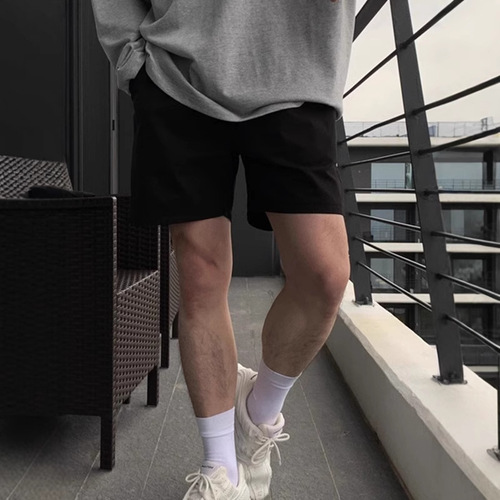 Men's Summer Comfort Cotton Shorts Korean Style Solid Color Casual Loose Overalls Can Be Worn Outside Youth New Five-Piece Shorts