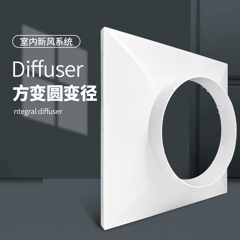 方转圆塑料接头排气管连接器方变圆接头风管通风管变径接头软连接