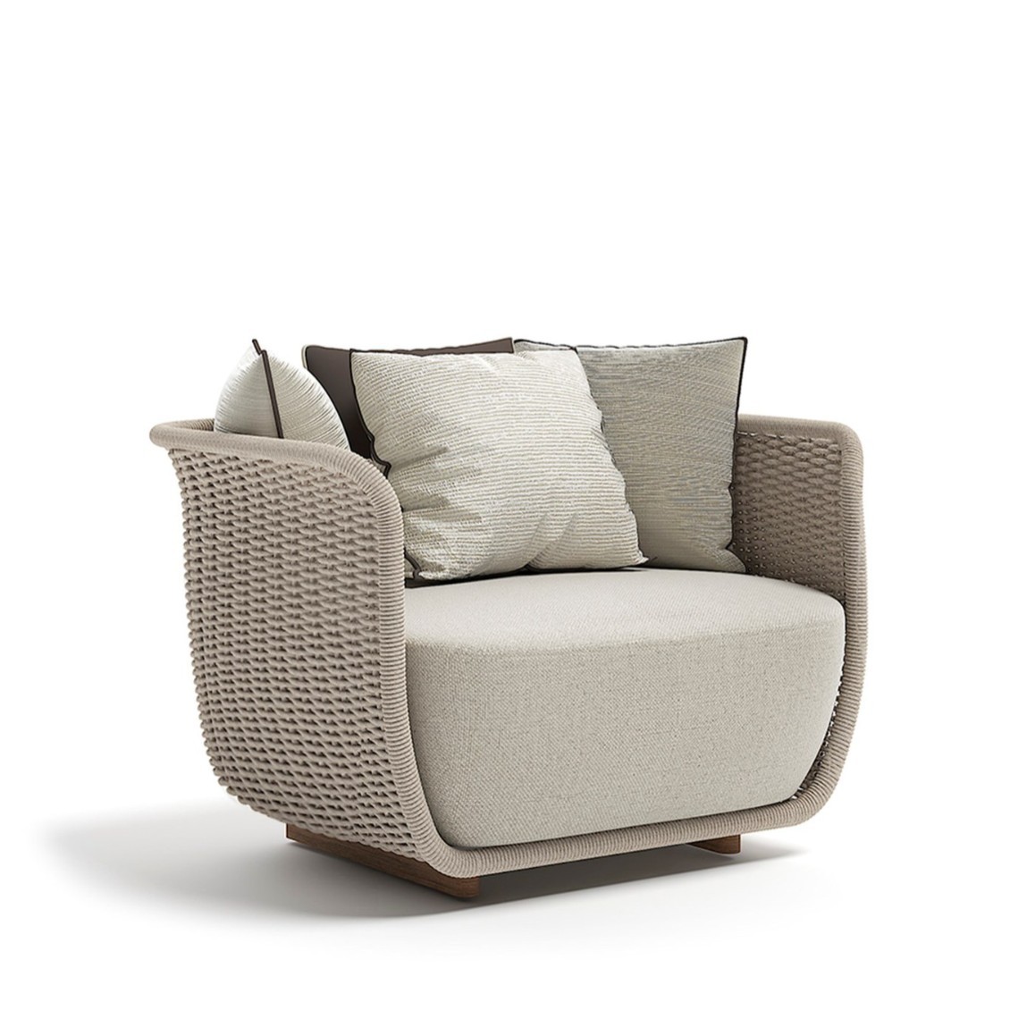 Sofá al aire libre simple nórdico patio jardín de caña trenzado ocio al aire libre mesa de té terraza combinación de muebles de comercio exterior