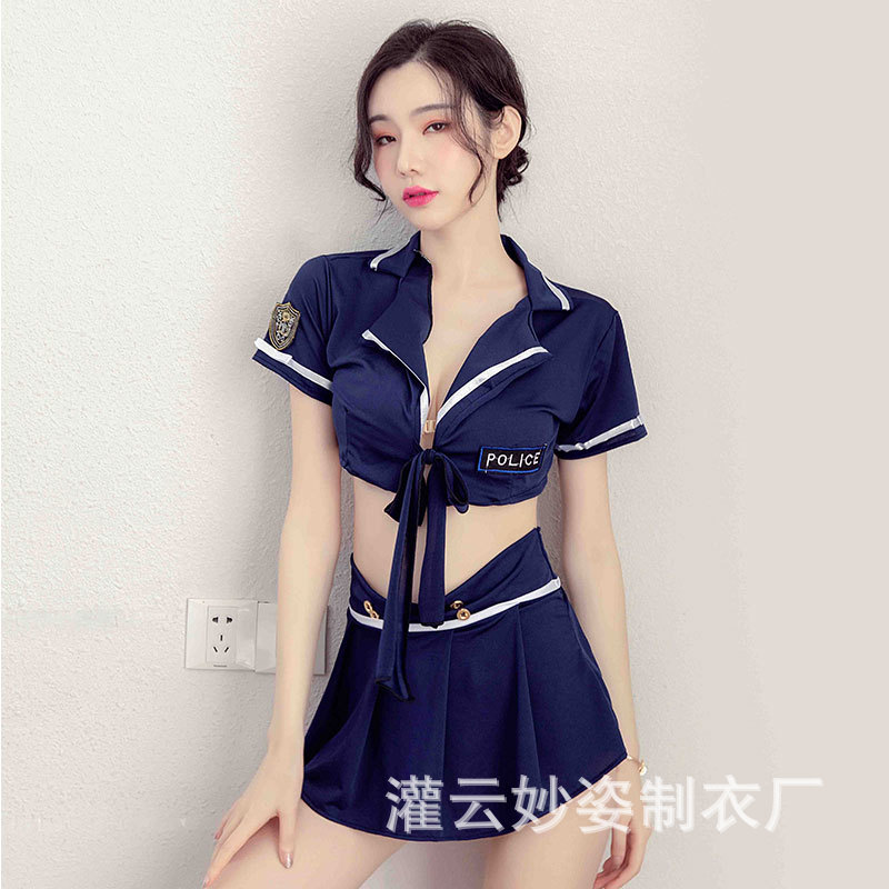 Sansheng Yinqu Underwear Sexy Mariners Sexy Split Stewardess Uniform Passion Temptation Nightclub 1420