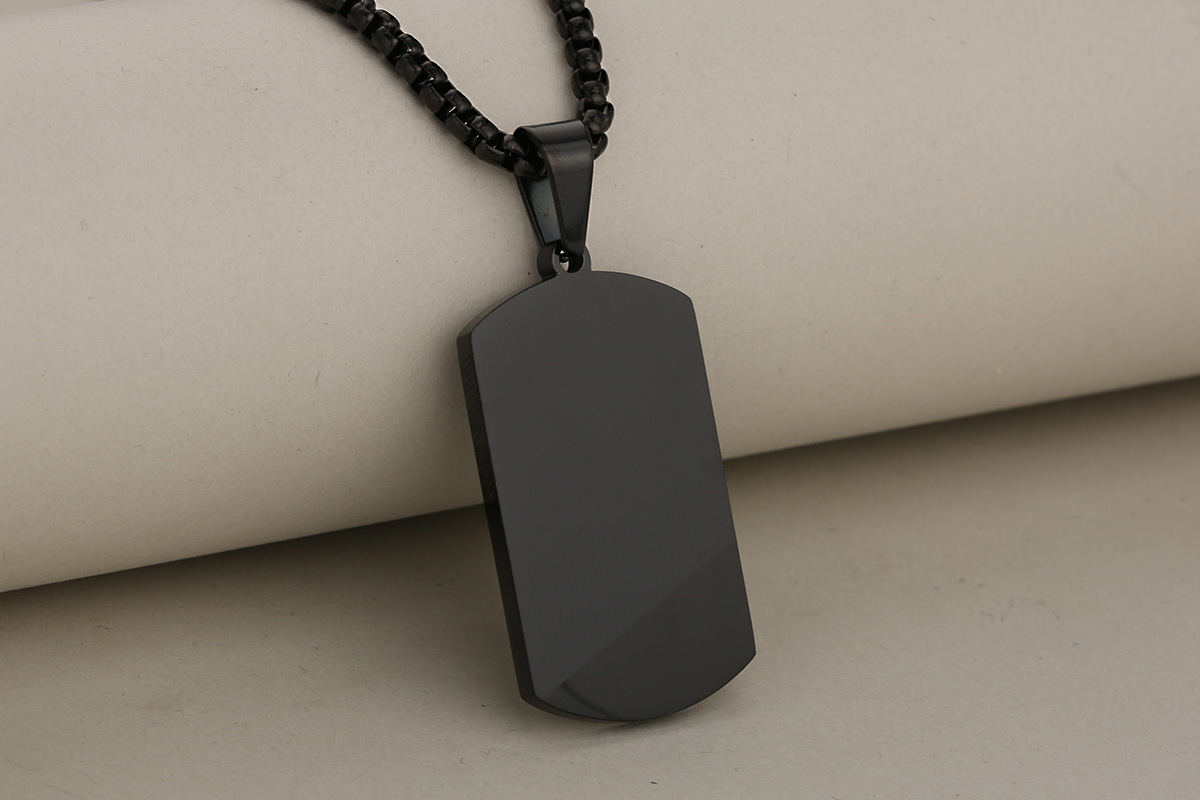 1 Piece Quantity 1 Piece 19.8*36.5mm 304 Stainless Steel Dog Tags Pendant Chain