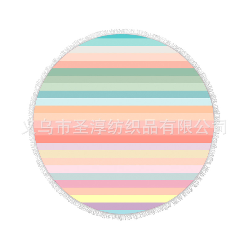 Toalla de playa redonda microfibra con borla impresión imprimible protector solar Toalla de baño fábrica al por mayor