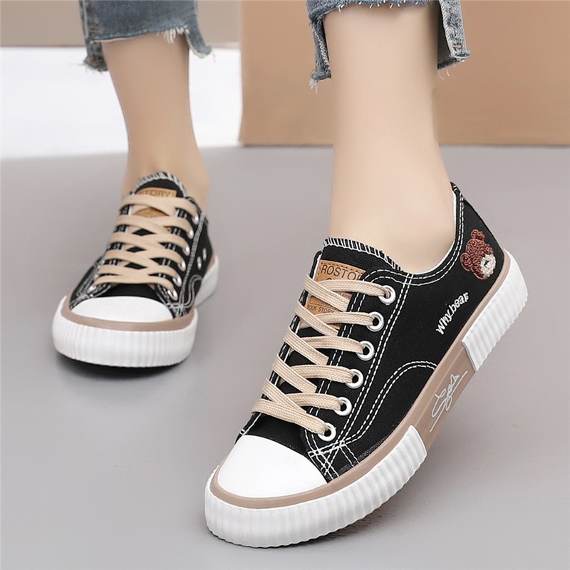 2022 summer new canvas shoes female stud...