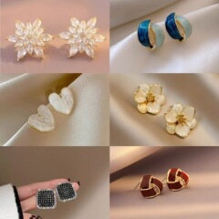 イヤリングの女性のフランス式の軽い豪華な高級感の秋冬のピアスの小さい大衆のデザイン感の気質のファッションのシンプルな越境の耳飾り