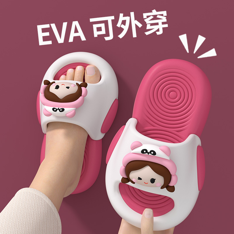 Children's Slippers Summer Cartoon Boys and Girls Home Indoor and Outdoor Deodorant Anti-Slip Soft Bottom Cute Baby Beach Sandals