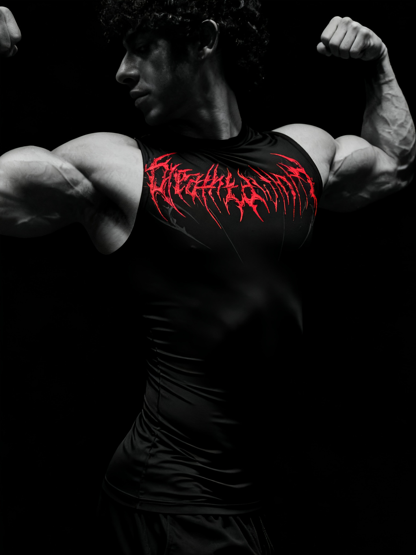 Men's Thorn Print Vest High Street Trendy Brand Sleeveless T-Shirt Quick Drying Fitness Tight Fitting Summer Top_viptrois.com