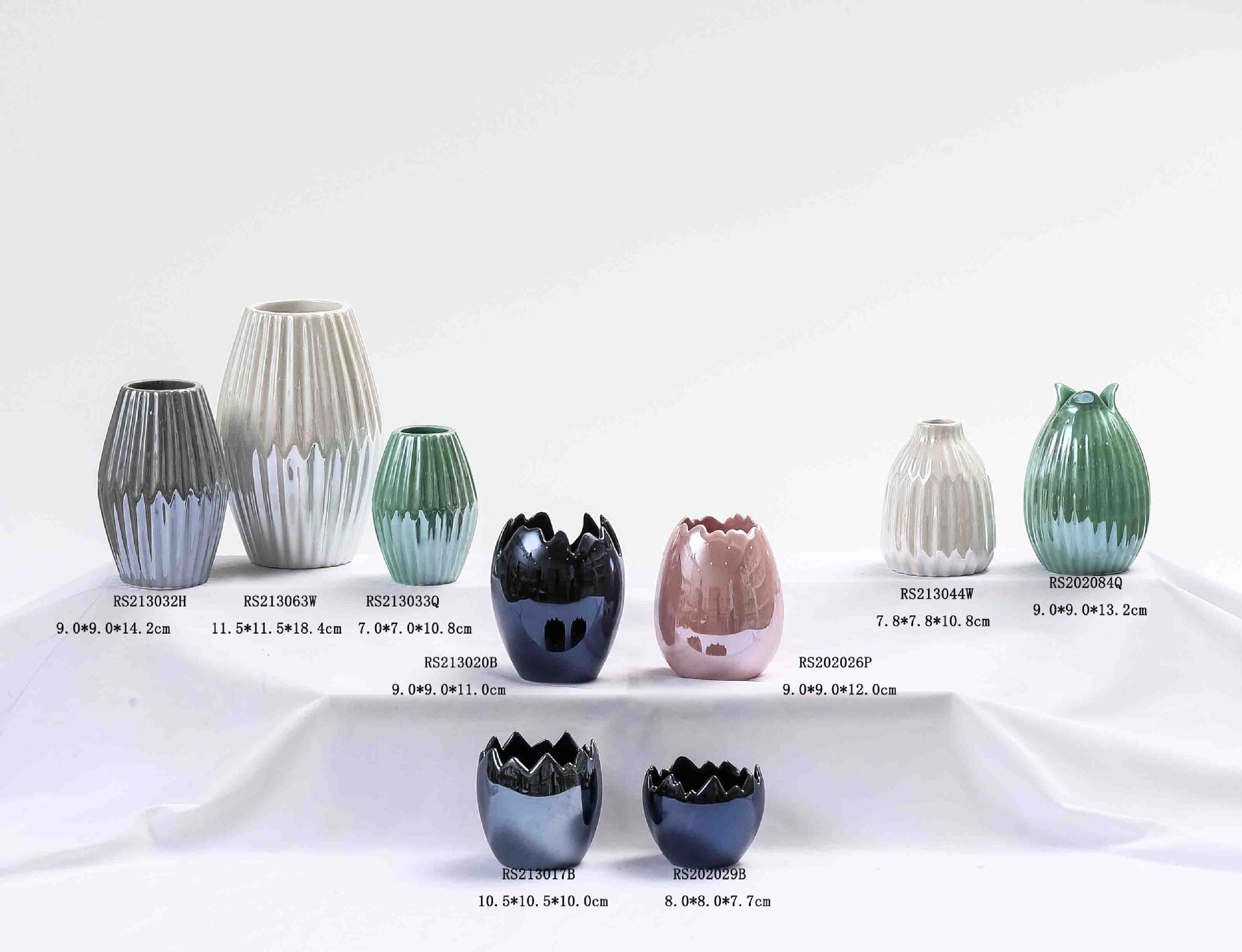 现代简约陶瓷工艺品电镀花瓶花插香薰炉