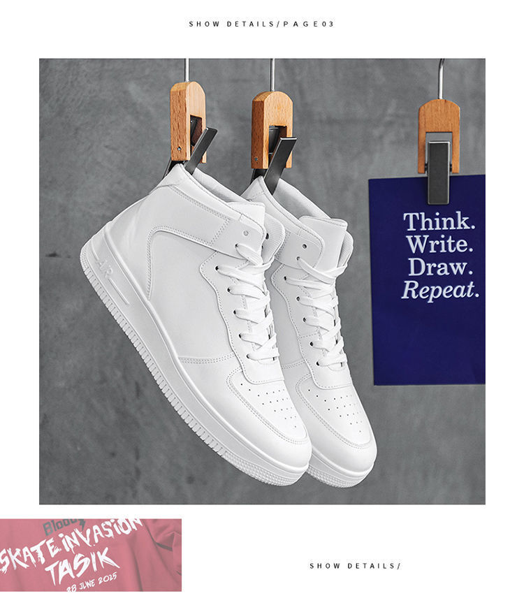 Automne et hiver haut de gamme version coréenne tendance sport 2024 nouvelle planche hommes décontracté polyvalent blanc chaussures hommes_voghion.com