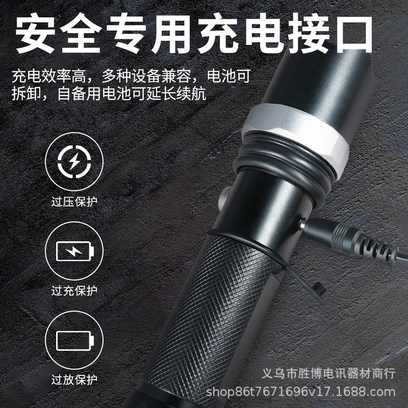 Antorcha de luz de aleación de aluminio LED multifuncional rotación al aire libre zoom portátil antorcha roja recargable