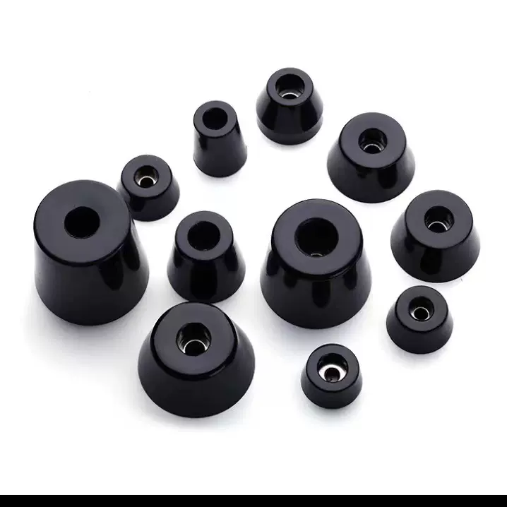 带螺丝橡胶脚垫家具桌椅防滑橡胶脚锥形带垫片仪器机箱增高橡胶垫