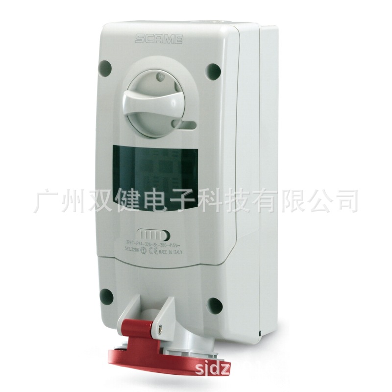 568.1687 SCAME联锁插座、明装联锁插座-带DIN导轨,6模数