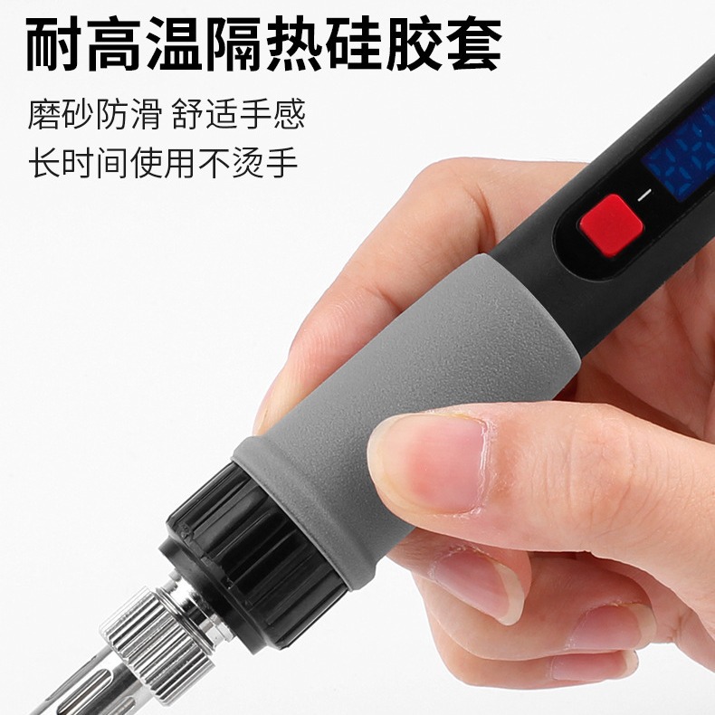 Soldador eléctrico con pantalla digital de 220V estándar europeo transfronterizo 60W soldador eléctrico de temperatura constante ajustable Juego estándar estadounidense Herramientas de soldadura