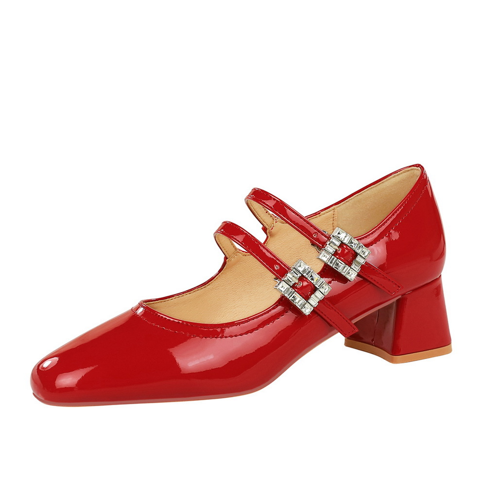 Versatili décolleté mary jane da donna in vernice con strass_voghion.com