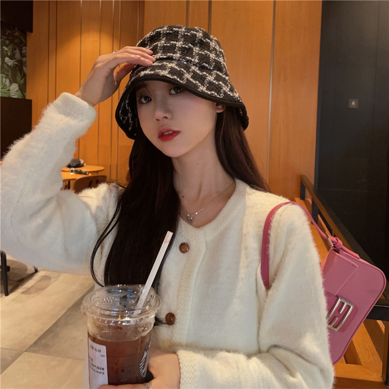 Women's Elegant Basic Simple Style Plaid Wide Eaves Bucket Hat display picture 2