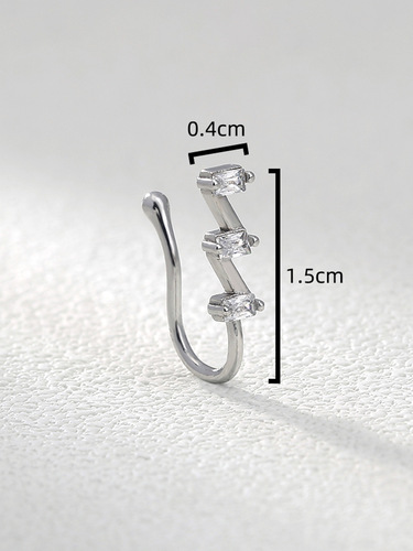 Cute mini hand-set stone nose ring, piercing-free piercing jewelry, geometric nose clip, nose ring, nose jewelry collection for women
