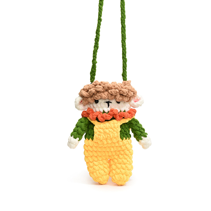 Divertido bolso de hombro para niños y niñas de dibujos animados, extraño y feo bolso de mensajero para bebés, nuevo bolso de muñeca para niños tejido de ganchillo