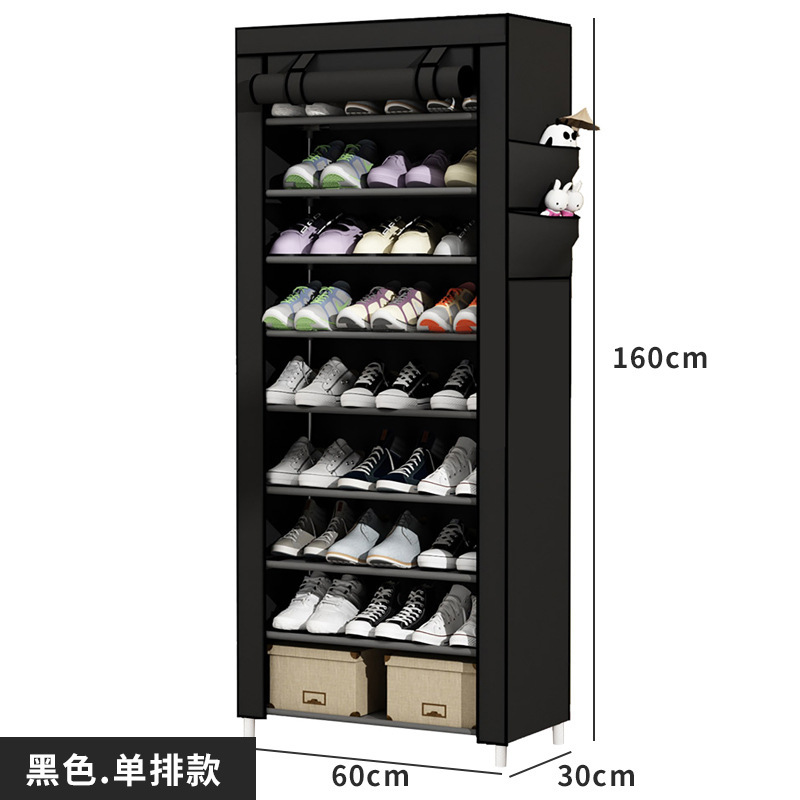 Estante de zapatos simple multicapa a prueba de polvo ensamblaje doméstico económico ahorro de espacio puerta de dormitorio pequeño estante de zapatos almacenamiento armario de zapatos