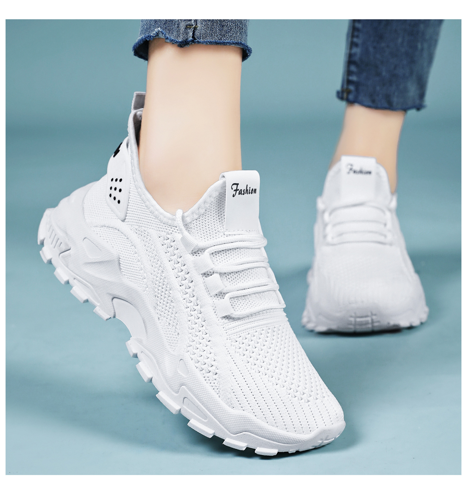 Damen Retro Sneaker Mit Atmungsaktivem Mesh Und Dicker Sohle_voghion.com