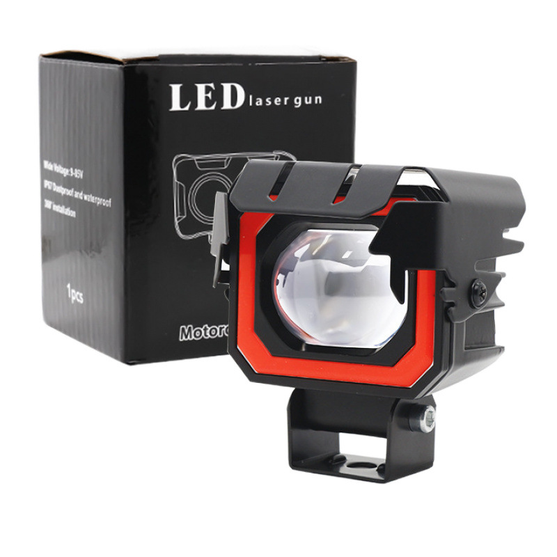 Motocicleta un ojo foco automóvil LED delantero diablo ojo vehículo eléctrico luz externa de dos colores