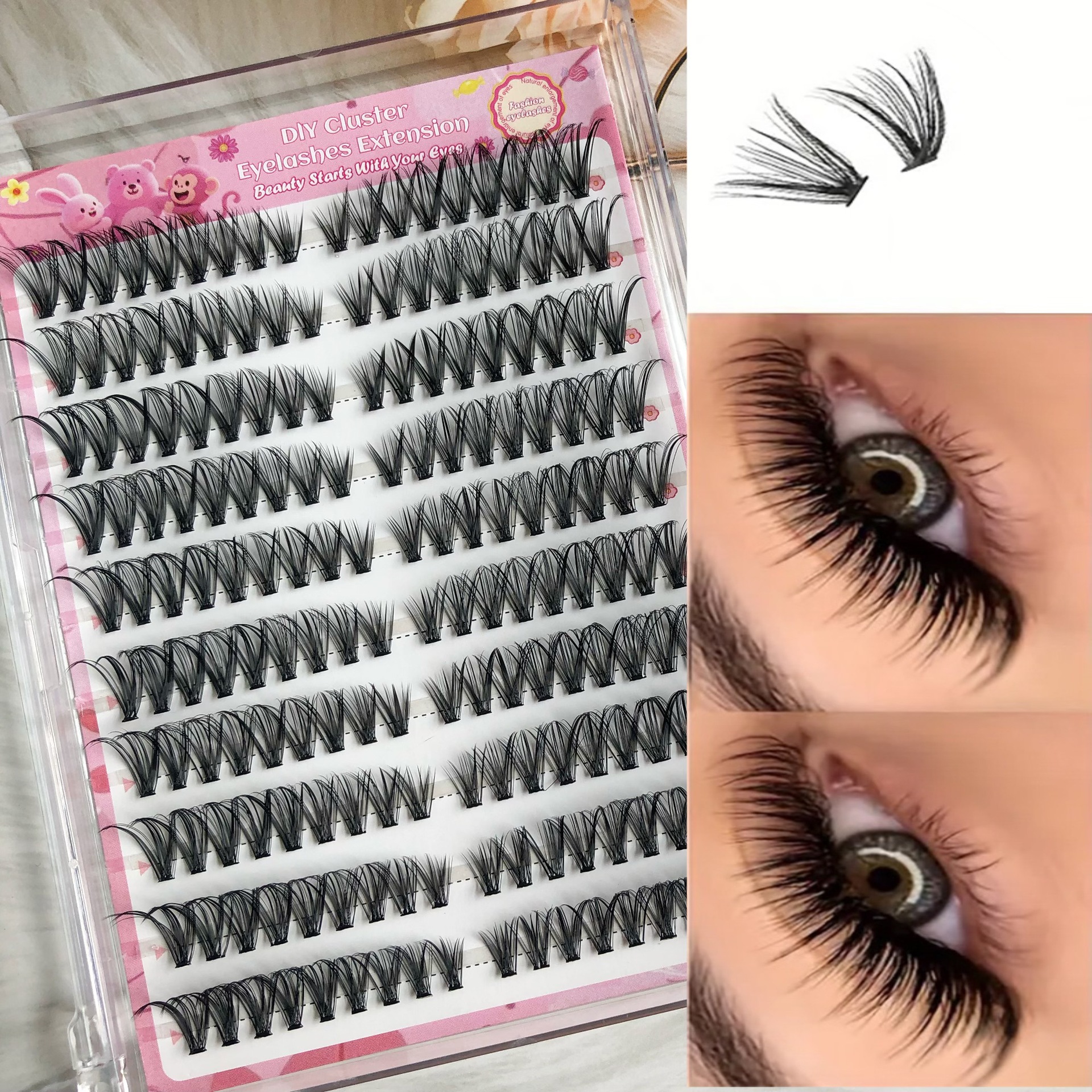 Transfronterizas pestañas falsas 30 - 100D comercio exterior caja de pestañas gruesas con pinzas de pegamento conjunto de pestañas falsas
