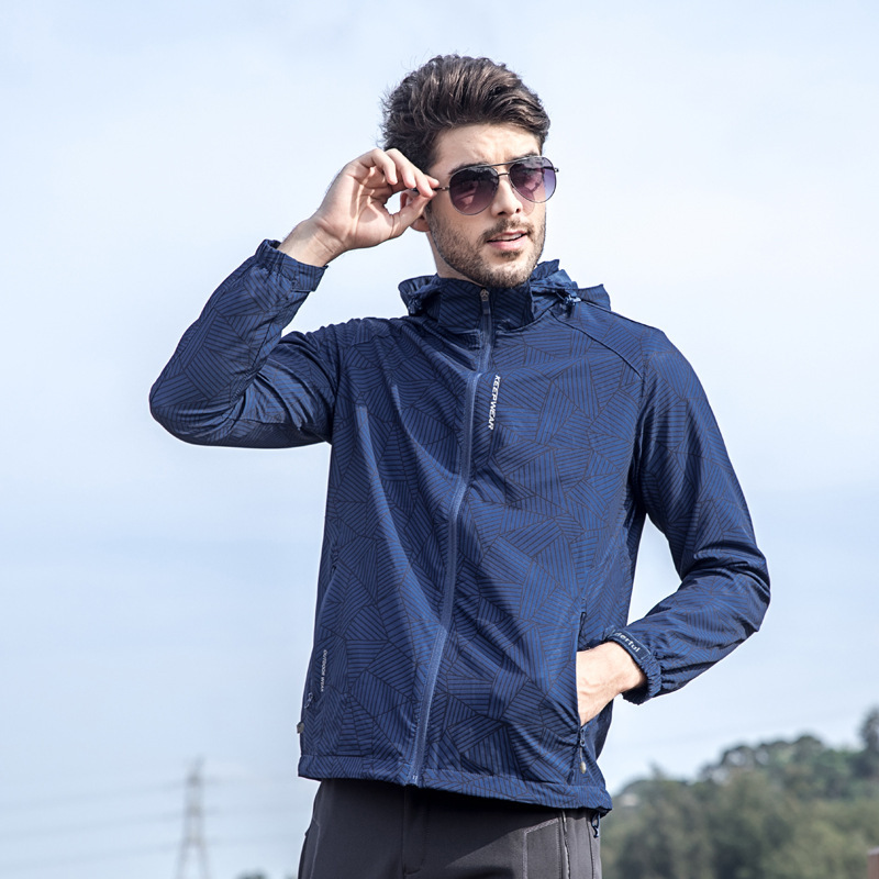 Primavera y otoño Camuflaje de vestir delgado hombre y mujer de una sola capa elástica de montaña deportiva casual chaqueta de abrigo