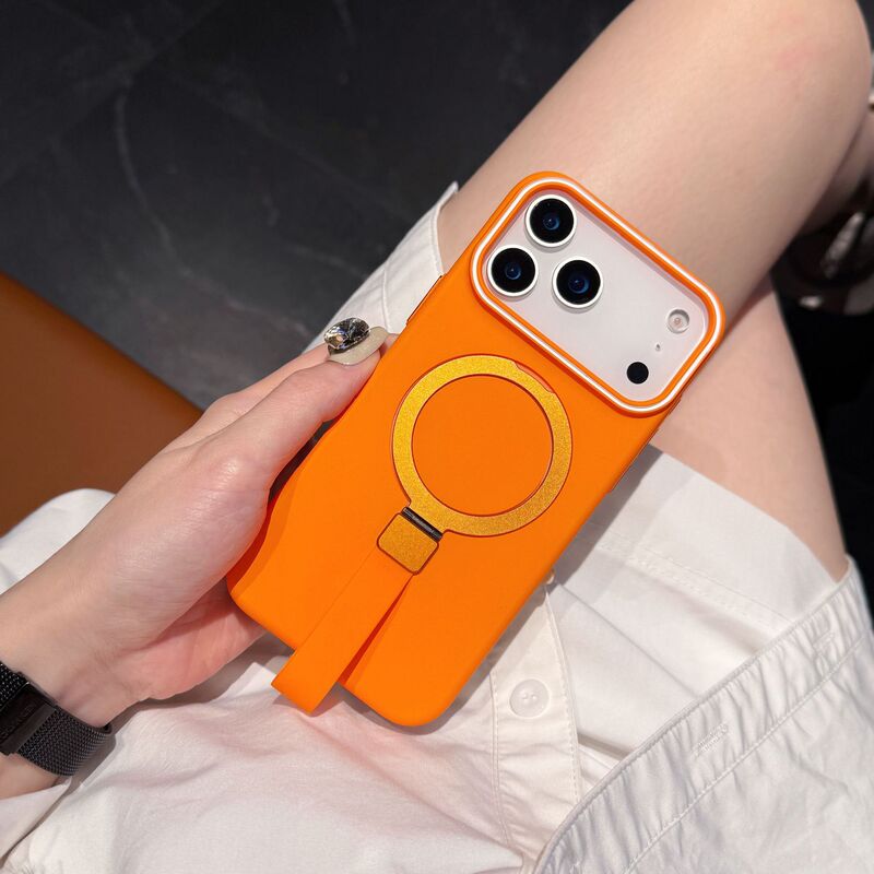 适用苹果17Promax金属支架手机壳挂绳iPhone16防摔防滑PC肤感硬壳|undefined