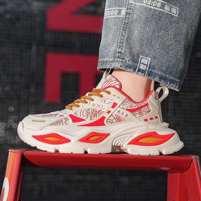 Playboy Men's Shoes Limited Edition Year of the Horse Height-Increasing Dad Shoes Fashionable Versatile Sports Casual Trendy Shoes