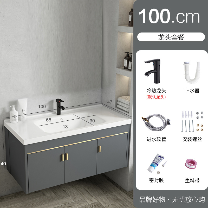 100 gabinete principal + lavabo plano + grifo